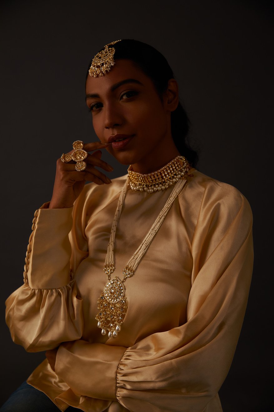 Woman with Intricate Indian Jewelry